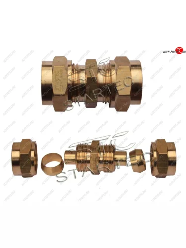 Соединитель трубки ПВХ,полиамид d=15х1.5мм прямой разборный латунь STARTEC STARTEC inf.11.cuc15