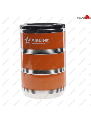 Термос ланч-бокс 2.1л,3 контейнера,с ручкой,нержавеющая сталь,оранжево-черный AIRLINE AIRLINE it-t-03