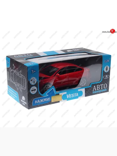 Модель автомобиля ЛАДА Vesta красная металлическая (1:24) АВТОПАНОРАМА АВТОПАНОРАМА jb1251125