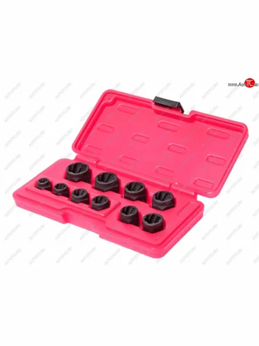 Набор головок для поврежденных болтов и гаек 8-19мм 10 предметов в кейсе JTC  jtc-1545