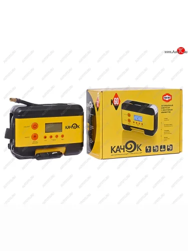 Компрессор автомобильный 35лмин. 7атм. 12А 12V в прикуриватель (автомат давления, кейс) КАЧОК КАЧОК к60