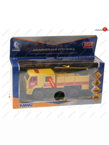 Модель автомобиля КАМАЗ (аварийная служба) металлическая (свет, звук) ТЕХНОПАРК ТЕХНОПАРК кам43502-15slem-ye ТЕХНОПАРК кам43502-15slem-ye