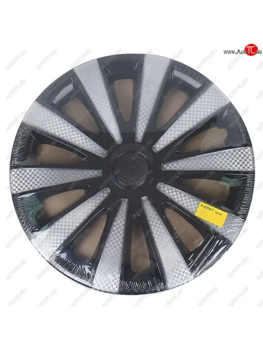 Колпак колеса R-15 серый карбон КАРАТ комплект 4шт. NO NAME карат r-15