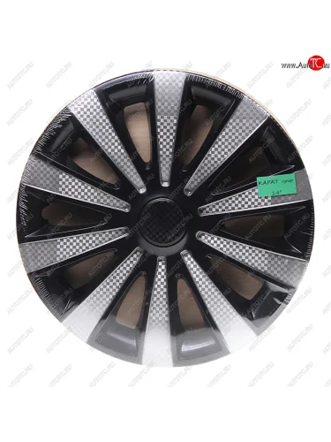 Колпак колеса R-14 черныйсильвер комплект 4шт. КАРАТ СУПЕР NO NAME карат супер r-14