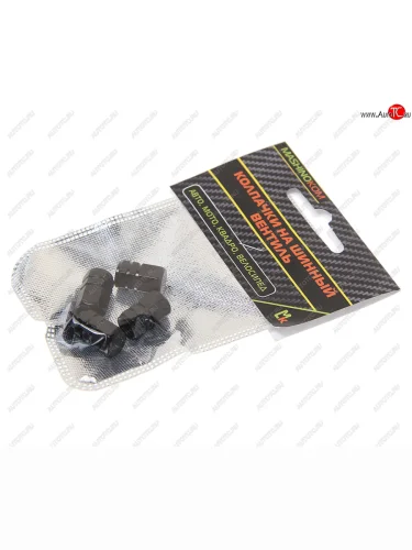 Колпачок на ниппель колеса декоративный Шестиугольный черный металл 4шт. MASHINOKOM MASHINOKOM knv 001-2