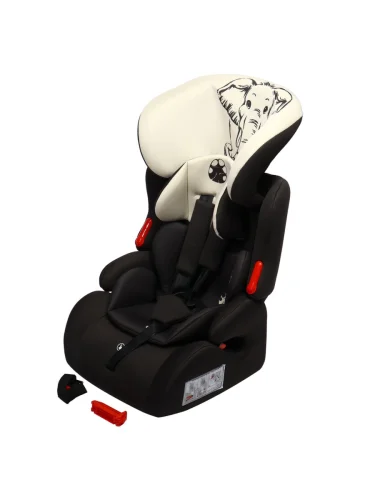 Автокресло детское 9-36кг (l-ll-lll) 1-12лет слон серый, бежевое трансформер Космо SIGER SIGER kres3597