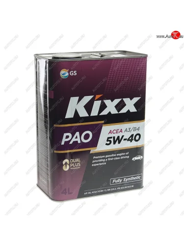 Масло моторное PAO A3B4 5W40 синт.4л KIXX KIXX l211044te1