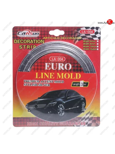 Молдинг самоклеющийся 8мм х3м серебряный (блистер) CARSUN CARSUN la-381 silver