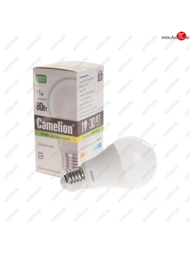 Лампа светодиодная E27 A60 11W (80W) 220V теплый BasicPower CAMELION CAMELION led11-a60830e27