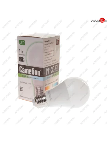 Лампа светодиодная E27 A60 11W (80W) 220V холодный BasicPower CAMELION CAMELION led11-a60845e27