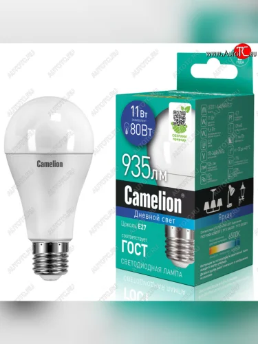 Лампа светодиодная E27 A60 11W (80W) 220V холодный Ultra CAMELION CAMELION led11-a60865e27