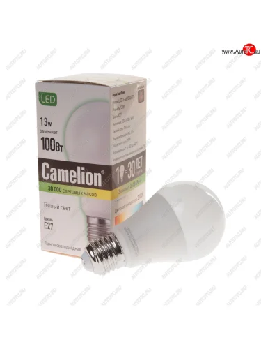 Лампа светодиодная E27 A60 13W (100W) 220V теплый BasicPower CAMELION CAMELION led13-a60-fl830e27