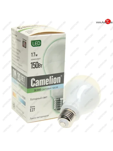 Лампа светодиодная E27 A65 17W (150W) 220V холодный BasicPower CAMELION CAMELION led17-a65845e27