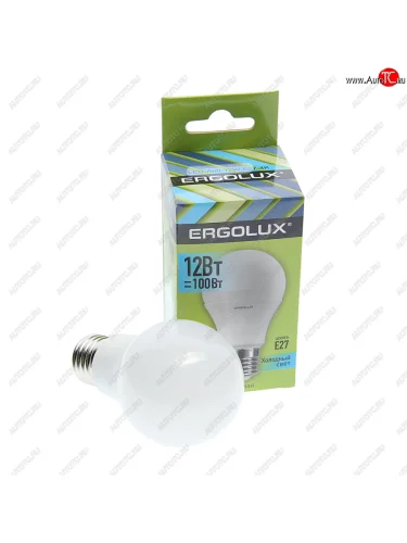 Лампа светодиодная Е27 А60 12W (100W) 220V холодный ERGOLUX ERGOLUX led-a60-12w-e27-4k