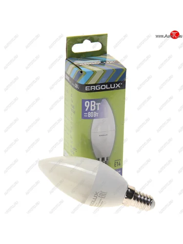 Лампа светодиодная E14 C35 9W (80W) 220V дневной свет ERGOLUX ERGOLUX led-c35-9w-e14-6k