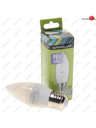 Лампа светодиодная Е27 C35 9W (80W) 220V дневной свет ERGOLUX ERGOLUX led-c35-9w-e27-6k