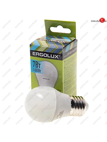 Лампа светодиодная Е27 G45 7W (60W) 220V холодный ERGOLUX ERGOLUX led-g45-7w-e27-4k