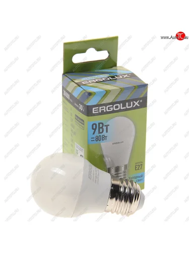 Лампа светодиодная Е27 G45 9W (80W) 220V холодный ERGOLUX ERGOLUX led-g45-9w-e27-4k