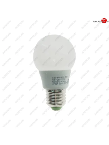 Лампа светодиодная E27 A55 6W (60W) 220V теплый ECO ЭРА ЭРА led-smd-a55-6w-827-e27 eco