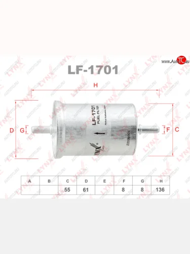 Фильтр топливный CITROEN C2,C3,C4 RENAULT Logan (09-) (1.41.6) LYNX LYNX lf1701