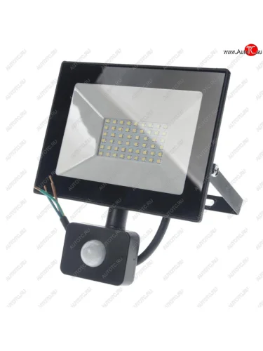 Светильник светодиодный 220V 50W 6500K с датчиком движения черный ULTRAFLASH ULTRAFLASH lfl-5002s c02