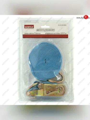 Стяжка крепления груза 3.5т 8м-38мм с храповиком блистер MISTAR MISTAR m-0838