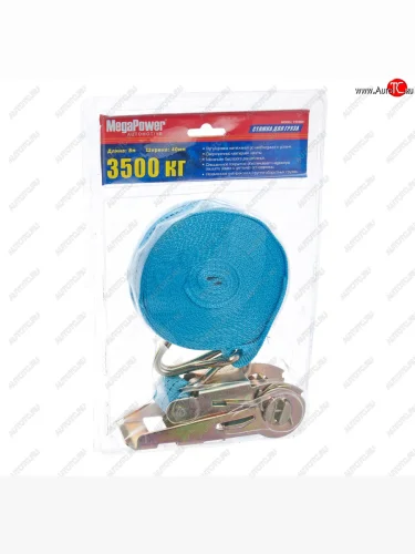 Стяжка крепления груза 3.5т 8м-40мм с храповиком блистер MEGAPOWER MEGAPOWER-AUTOMOTIVE m-73358h
