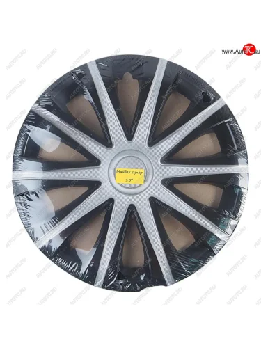 Колпак колеса R-15 черно-серебряный МАЙБАХ комплект 4шт. NO NAME майбах супер r-15