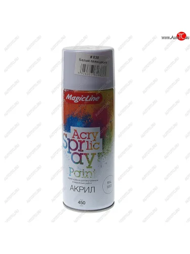 Краска белая глянцевая аэрозоль 400мл MAGICLINE MAGICLINE mg-030