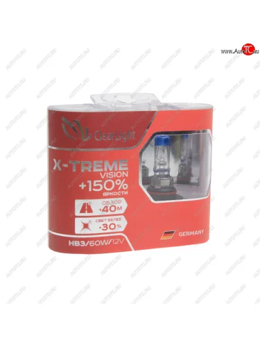 Лампа 12V HB3 65W +150% бокс (2шт.) X-treme Vision CLEARLIGHT CLEARLIGHT ml9005xtv150