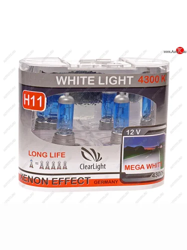 Лампа 12V H11 55W PGJ19-2 бокс (2шт.) White Light CLEARLIGHT CLEARLIGHT mlh11wl