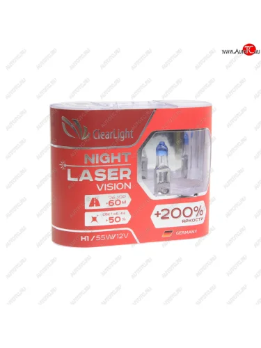 Лампа 12V H1 55W +200% бокс (2шт.) Night Laser Vision CLEARLIGHT CLEARLIGHT mlh1nlv200