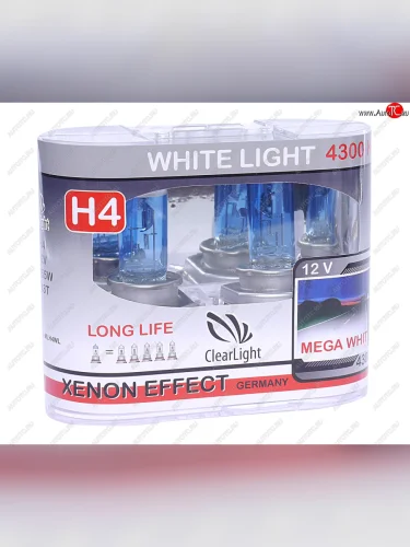 Лампа 12V H4 6055W P43t бокс (2шт.) White Light CLEARLIGHT CLEARLIGHT mlh4wl
