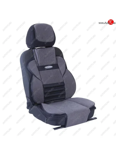 Накидка на сиденье ортопедическая велюр (6 упоров, 3 предм.) черно-серая MultiComfort AUTOPROFI AUTOPROFI mlt-320 bkd.gy