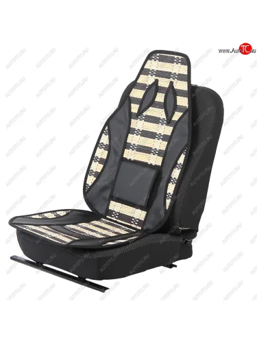 Накидка на сиденье массажная бамбуковаякожзам с поясничной опорой черная VALGO VALGO mp-06 черная