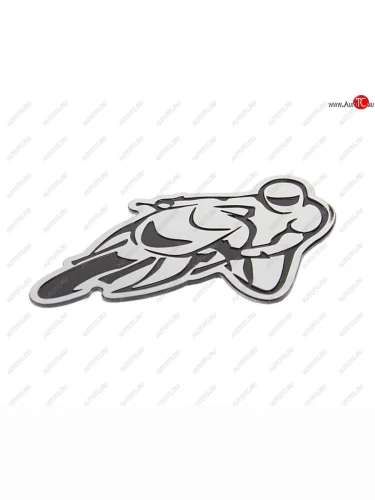 Наклейка металлическая (Мотогонщик) 3D серебро WIIIX WIIIX n132