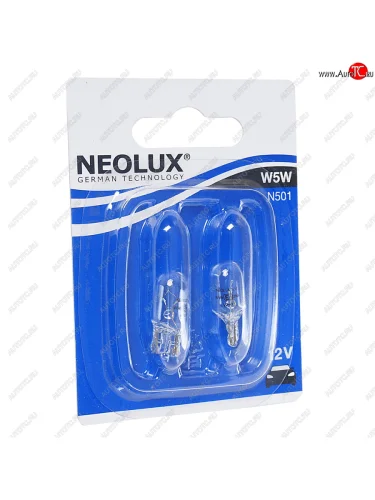 Лампа 12V W5W T10W W2.1x9.5d блистер (2шт.) Standard NEOLUX NEOLUX n501-02b