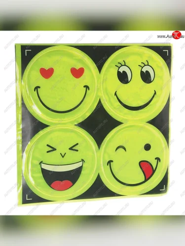 Наклейка светоотражающая Смайл желтая АВТО+ АВТО+ nak se