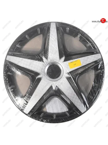 Колпак колеса R-15 черныйсильвер НХЛ СУПЕР комплект 4шт. NO NAME нхл супер r-15