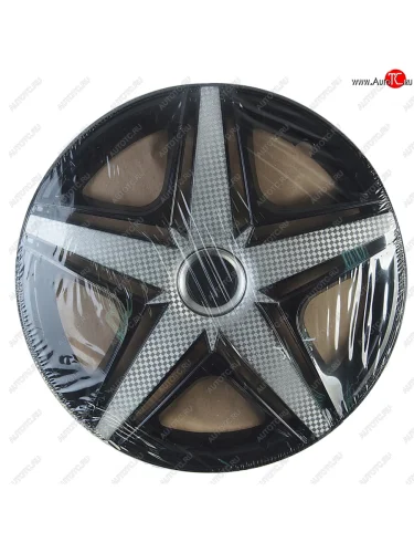 Колпак колеса R-16 черныйсильвер НХЛ СУПЕР комплект 4шт. NO NAME нхл супер r-16