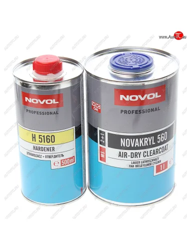 Лак акриловый NOVAKRYL 560 MS 2+1 1л устойчивый к царапинам c отвердителем H5160 0.5л NOVOL NOVOL novol NOVOL novol