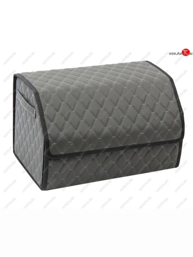 Органайзер в багажник 50х30х30см 3D экокожа серый кант черный дв.ромб FOR CARS FOR CARS orgd50771
