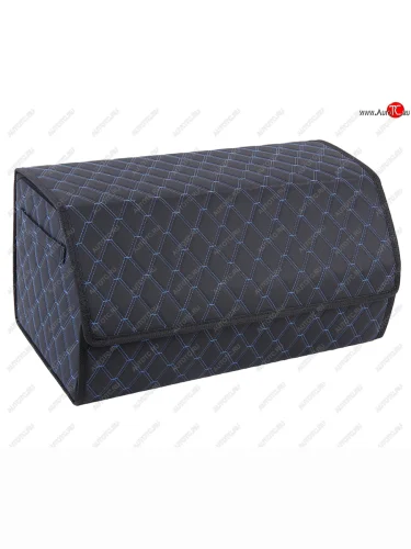 Органайзер в багажник 60х30х30см 3D экокожа черно-синий кант черный дв.ромб FOR CARS FOR CARS orgd60141