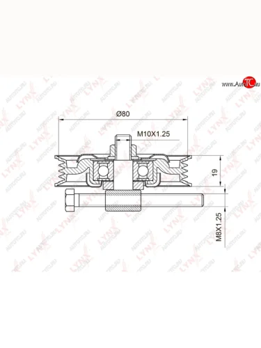 Ролик приводного ремня NISSAN Navara (05-) натяжителя кондиционера LYNX LYNX pb5021