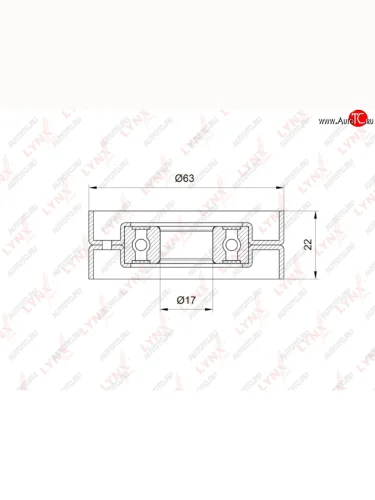 Ролик приводного ремня CHEVROLET Cruze (09-) (1.61.8) натяжителя LYNX LYNX pb5022