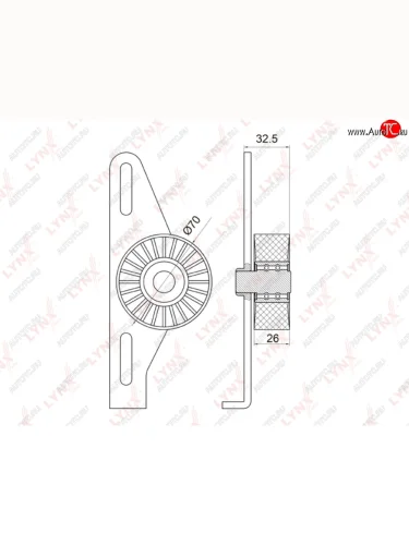 Ролик приводного ремня RENAULT Logan (05-),Sandero (09-14) натяжителя LYNX LYNX pb5038