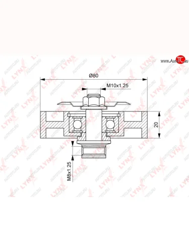 Ролик приводного ремня TOYOTA Land Cruiser кондиционера натяжной LYNX LYNX pb5046