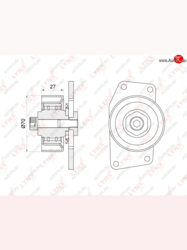 Ролик ГРМ PEUGEOT 206 (02-08) CITROEN Xsara (97-05) направляющий LYNX LYNX pb5096