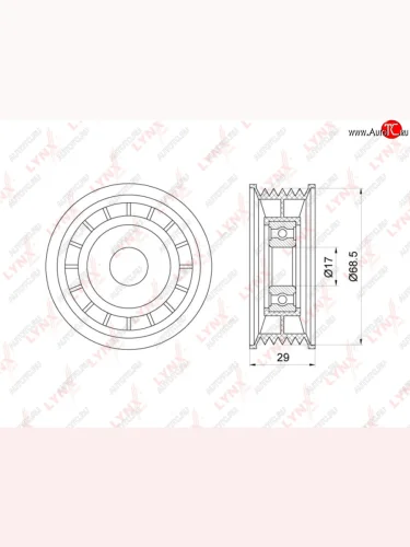 Ролик приводного ремня FORD Focus 2,C-Max MAZDA 3,5 VOLVO S40 (04-) натяжителя LYNX LYNX pb5227