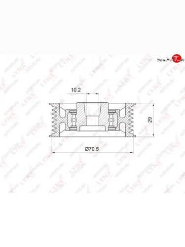 Ролик приводного ремня MITSUBISHI Pajero (00-) (3.53.8) обводной LYNX LYNX pb7022